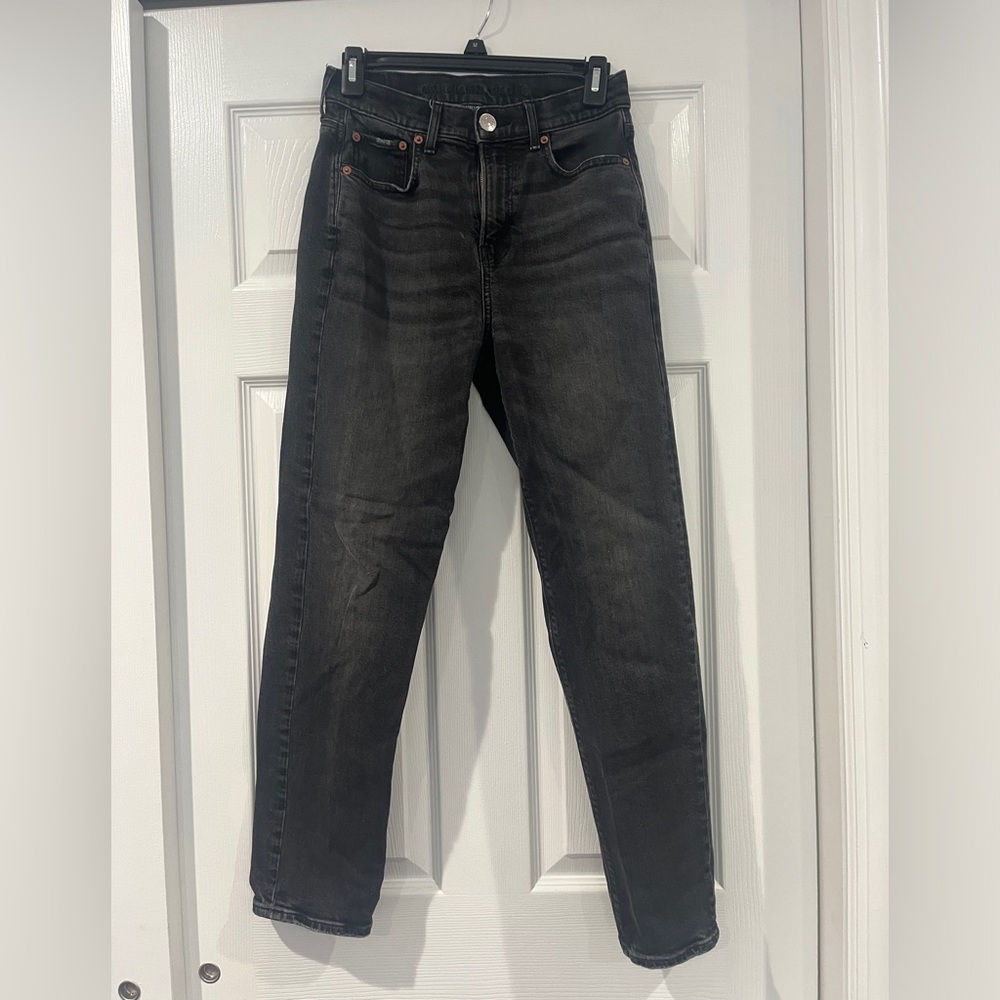 American Eagle Black Mom Jeans Size 0 Regular Length